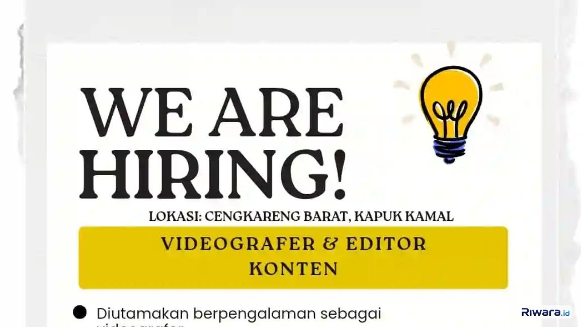 Lowongan kerja videografer dan editor konten